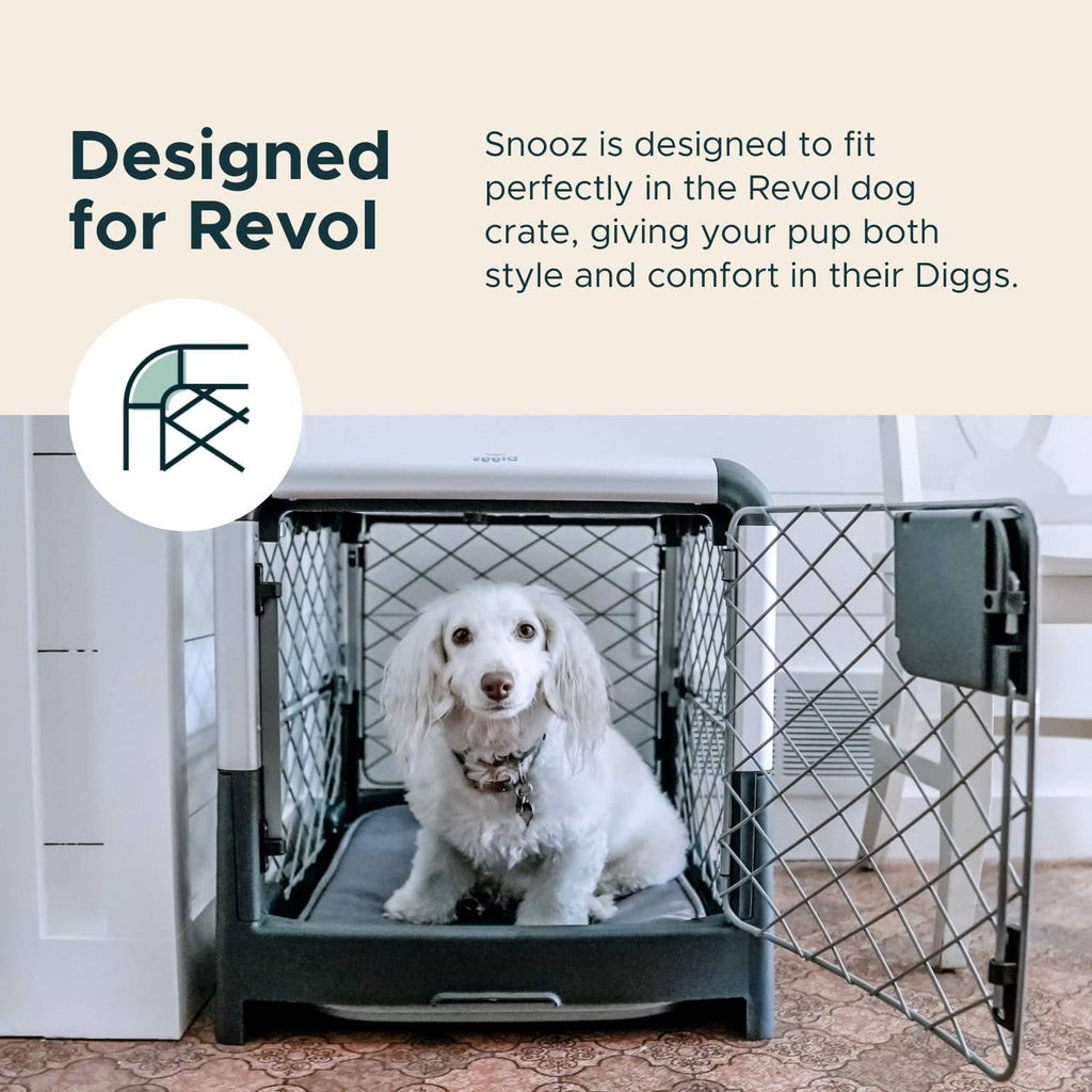 Snooz Memory Foam Orthopedic Dog Bed Perfectly Sized for Revol Dog Crate - Felicitails is founded by Lindsay Giguiere